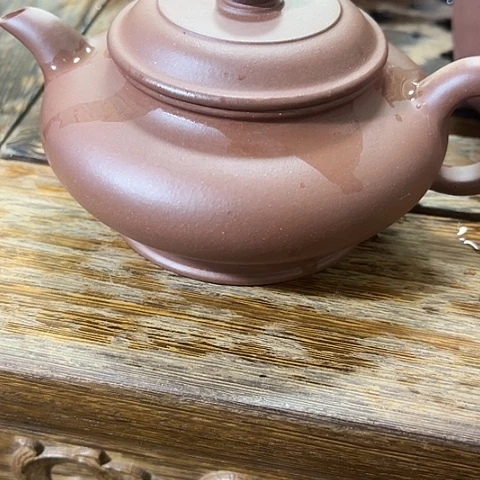 紫砂茶壶莫*傅底槽清虚扁260c c