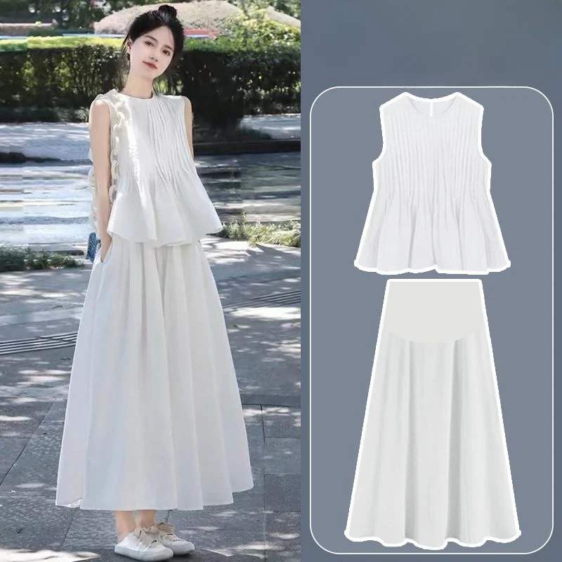 【1498人收藏】2025年夏季时尚小个子法式套装气质高级感无袖上衣夏