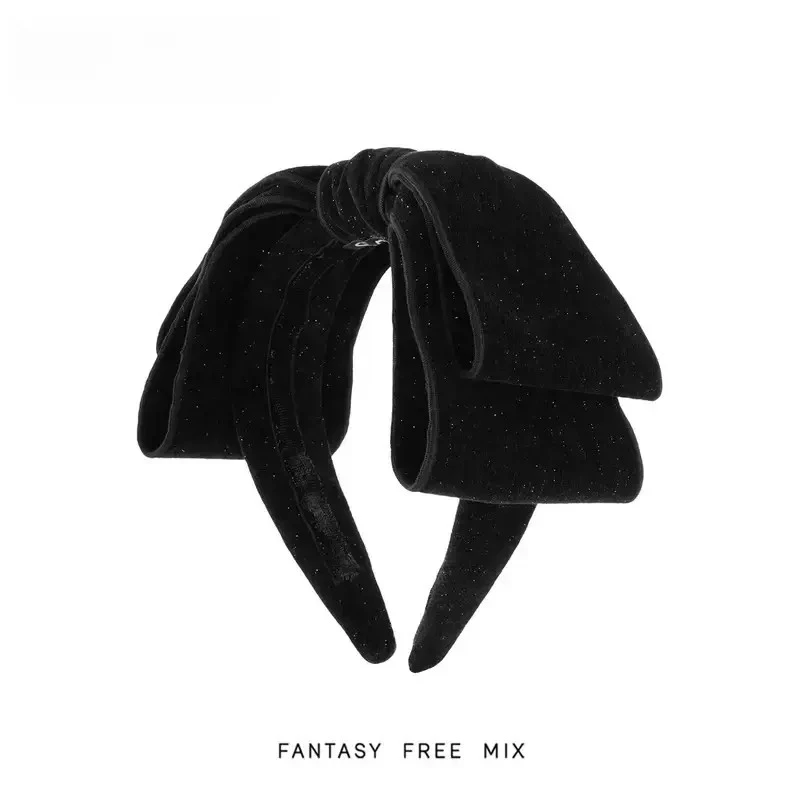 【赫本时光】高级低调细闪双面丝绒贵气蝴蝶结发箍