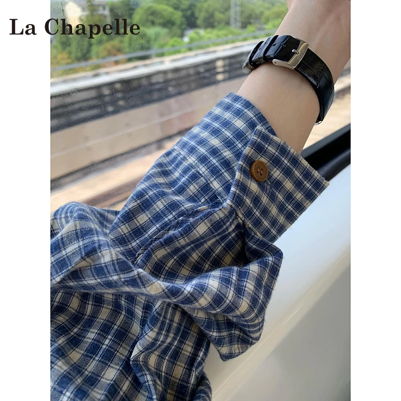 拉夏贝尔森系清冷衬衣2025秋季上新宽松老钱风百搭老钱风女装