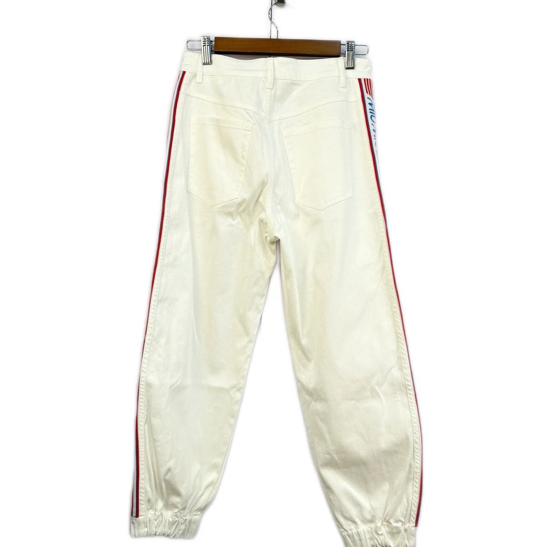 99新 MIU MIU/缪缪 02006  白色直筒束脚牛仔裤 36码