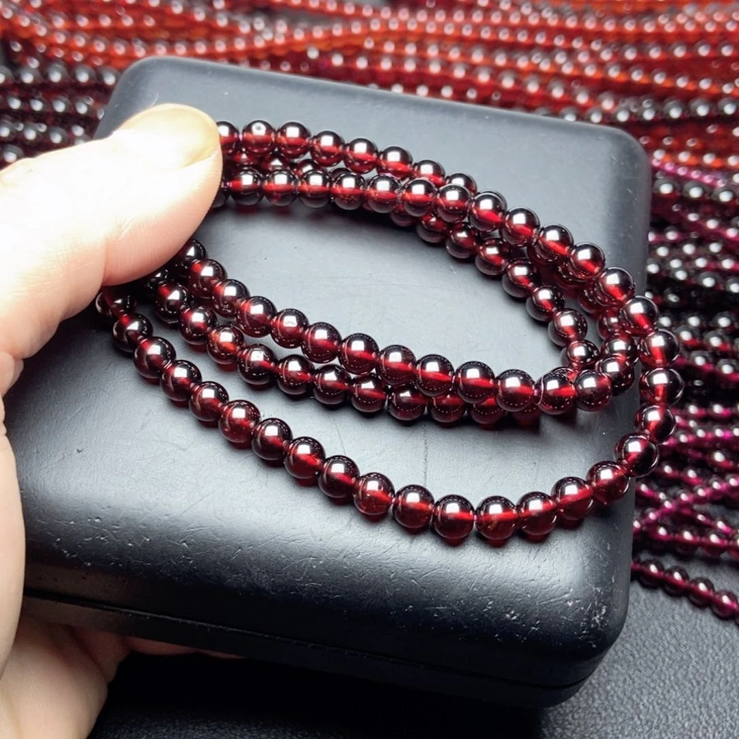 未镶嵌手链石榴石5.5酒红色毕业级