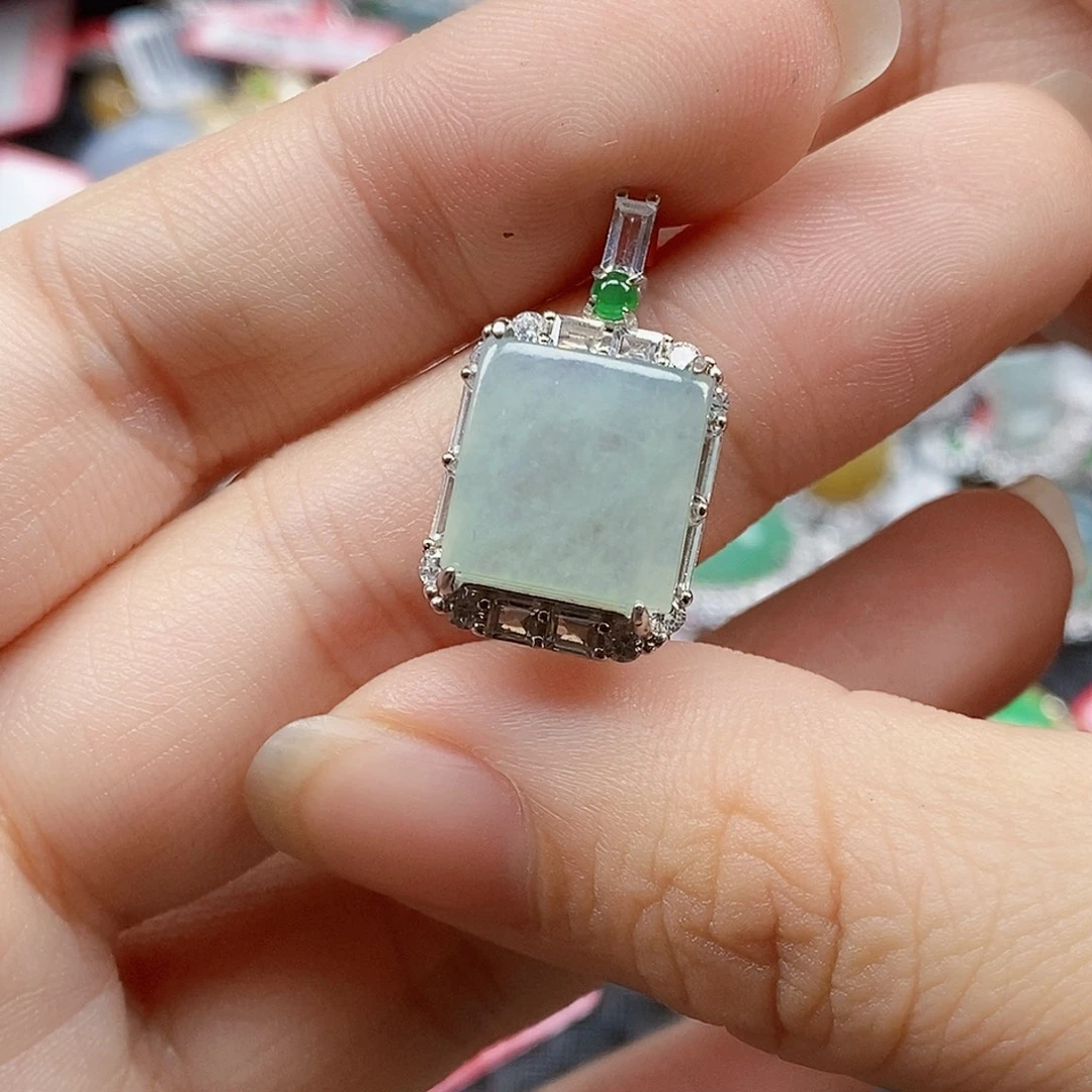 翡翠银S925镶嵌戒指