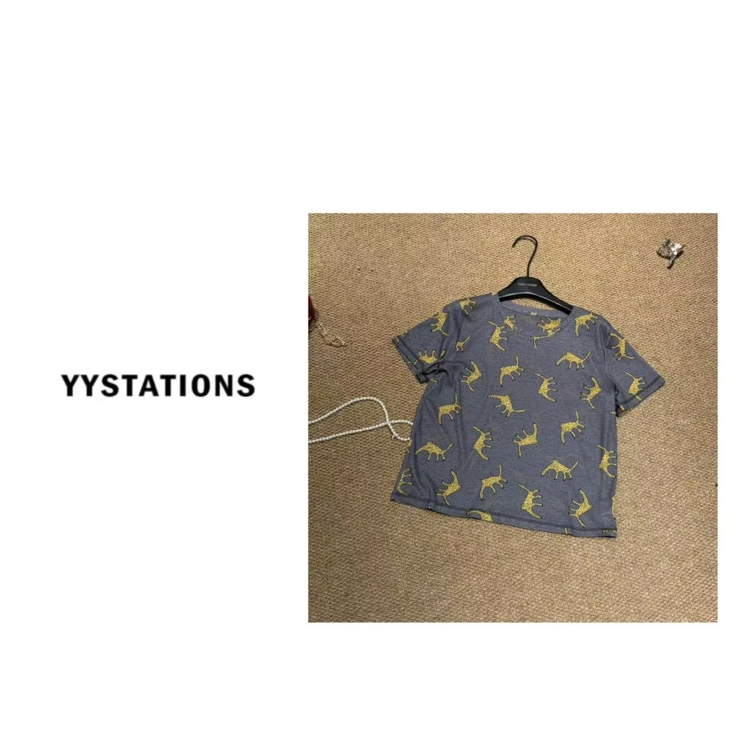 YYSTATIONS 【金钱豹！】设计感印花短袖T恤-6788
