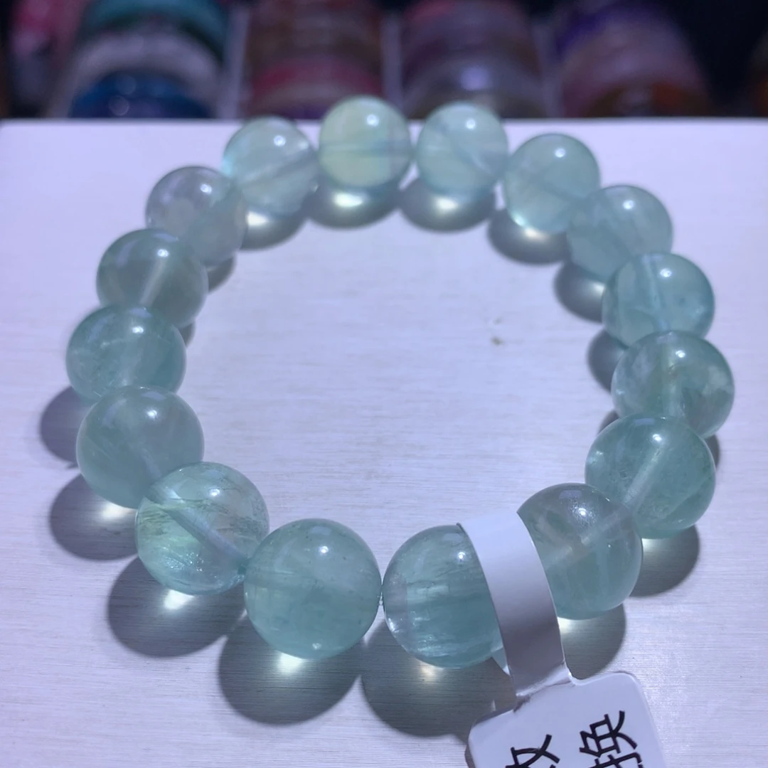 水晶手绳银S925镶嵌萤石13.2m