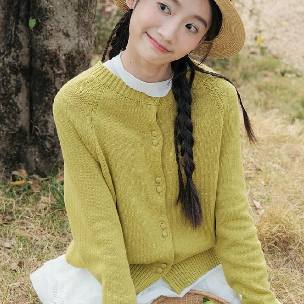 「新芽绿」针织开衫 春天请尽情发芽 显白显瘦绿色毛衣外套女