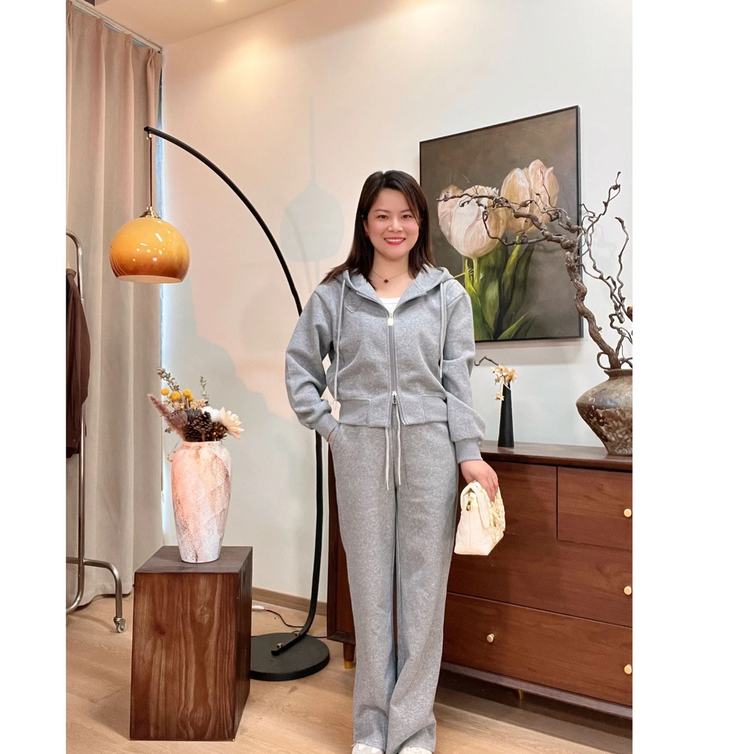 【蓉蓉专属】休闲运动套装春装休闲气质阔腿裤宽松短款小个子25L004