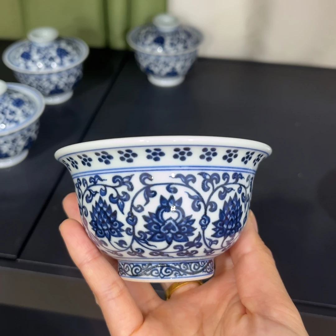 永乐青花缠枝莲大压手