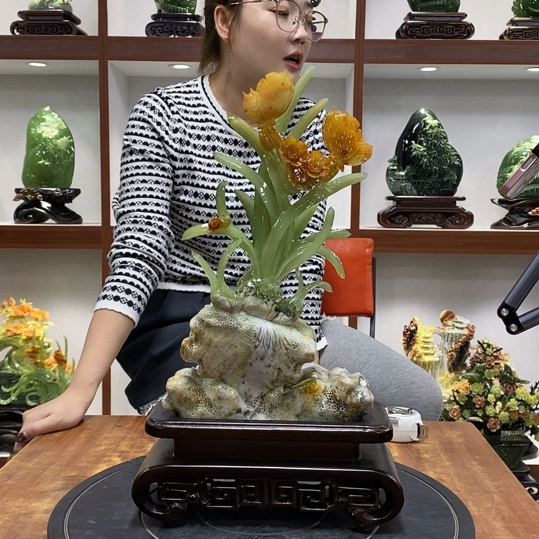 上***儿玉山水摆件 玄关摆件