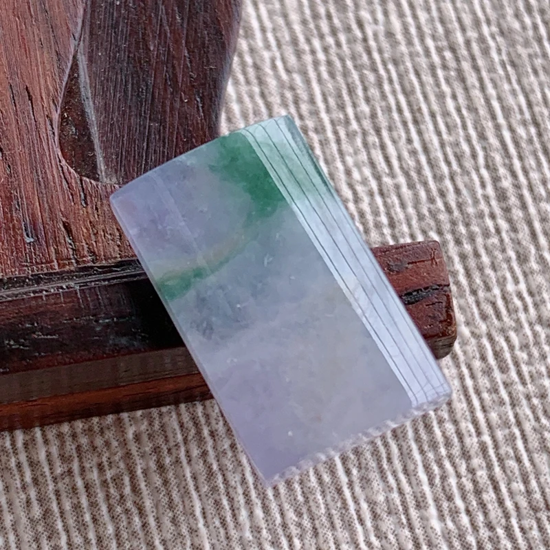 缅甸纯天然A货翡翠未镶嵌紫绿色无事牌戒面蛋面裸石可定制镶嵌