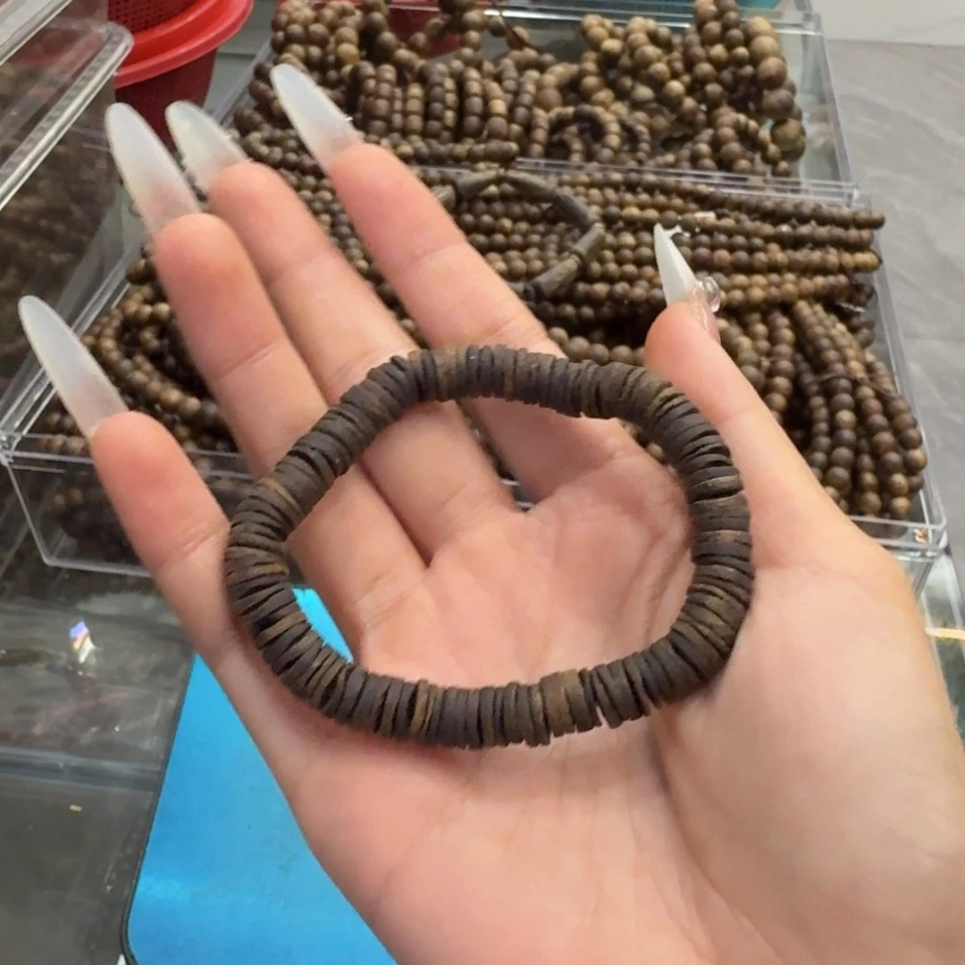 沉香碎屑沉香单圈沉水片片珠0.8 8克➕