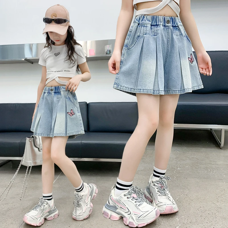 女童牛仔短裤2025新款6-12岁中大童洋气时髦牛仔裙裤夏季儿童裤裙