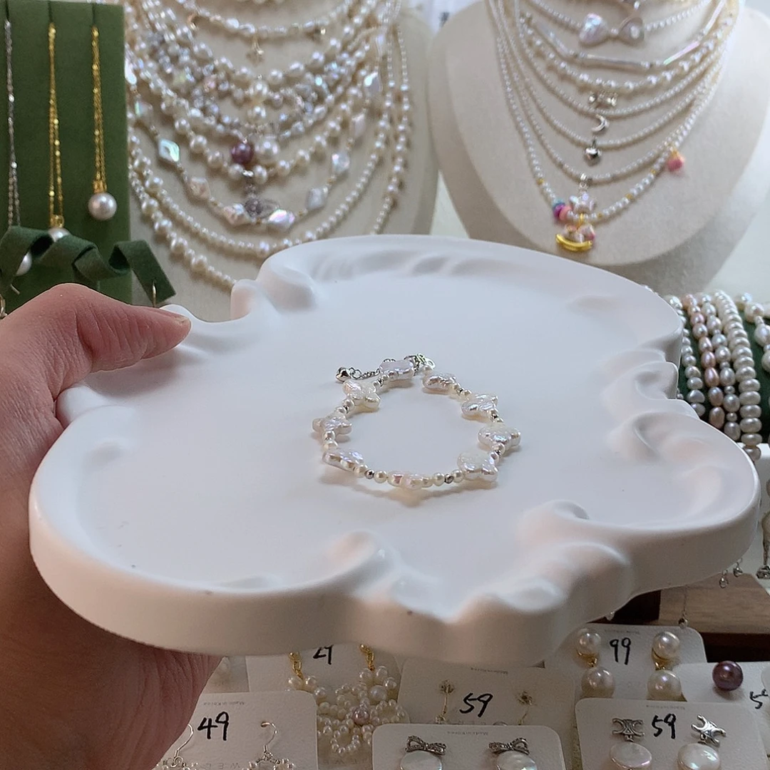 手绳银S925镶嵌淡水珍珠