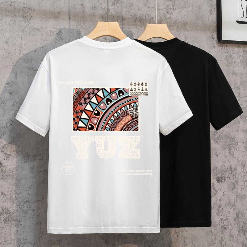 潮牌短袖纯棉t恤男宽松半袖重磅潮流时尚纯棉夏季半袖体恤衫上衣