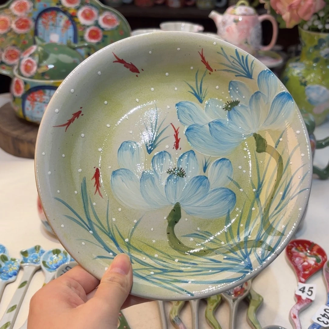 景德镇手绘高温釉下彩陶瓷茶具