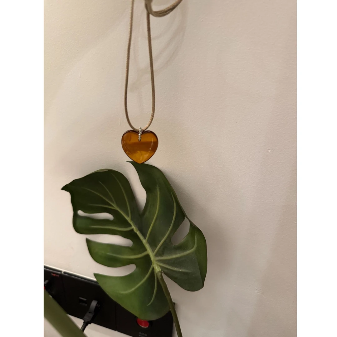 非金属布艺项链 爱心项链 可伸缩长短吊坠