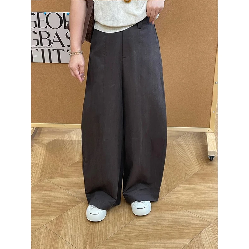 小个子2025早秋新款显瘦高腰阔腿裤垂感百搭休闲裤时尚宽松气球裤