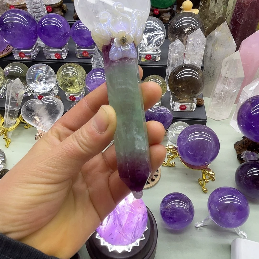 荧石权杖桌面摆件