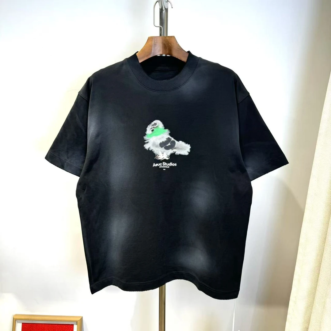 【囍】胸前鹦鹉涂鸦T恤 99010