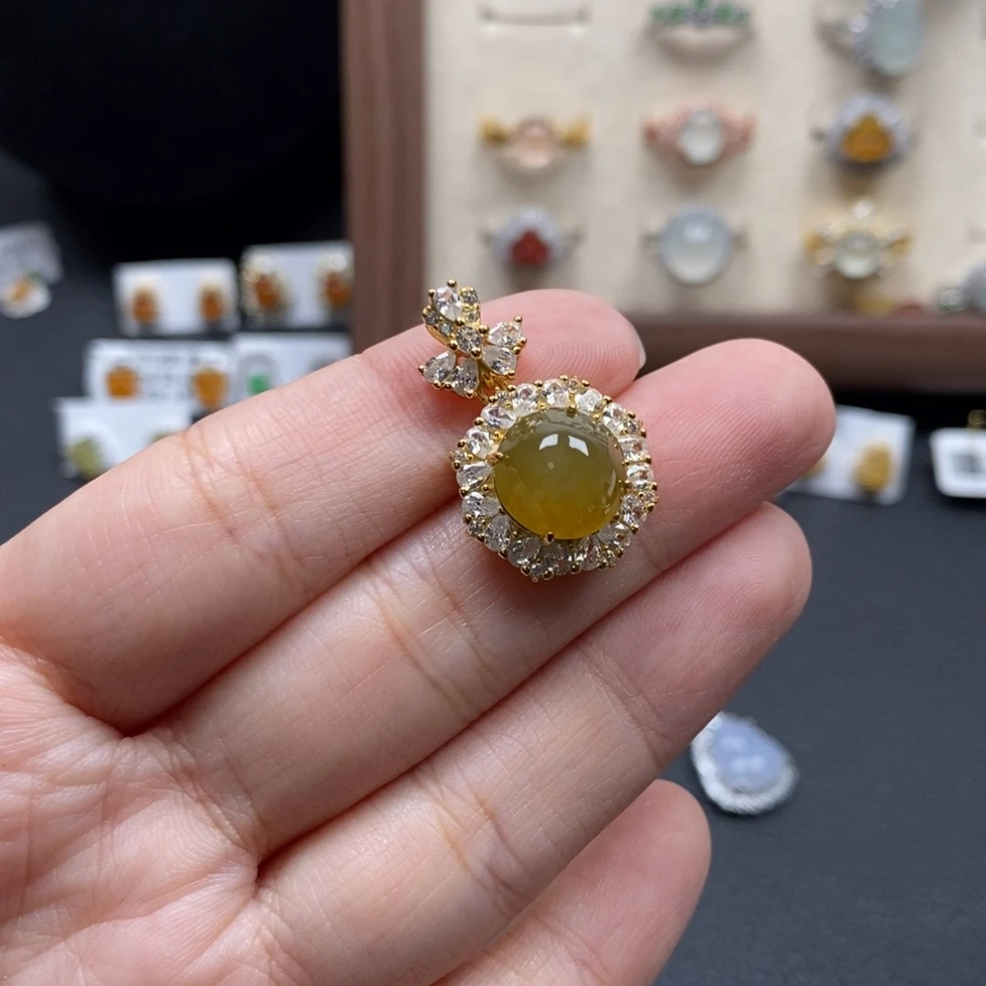 翡翠银S925镶嵌戒指