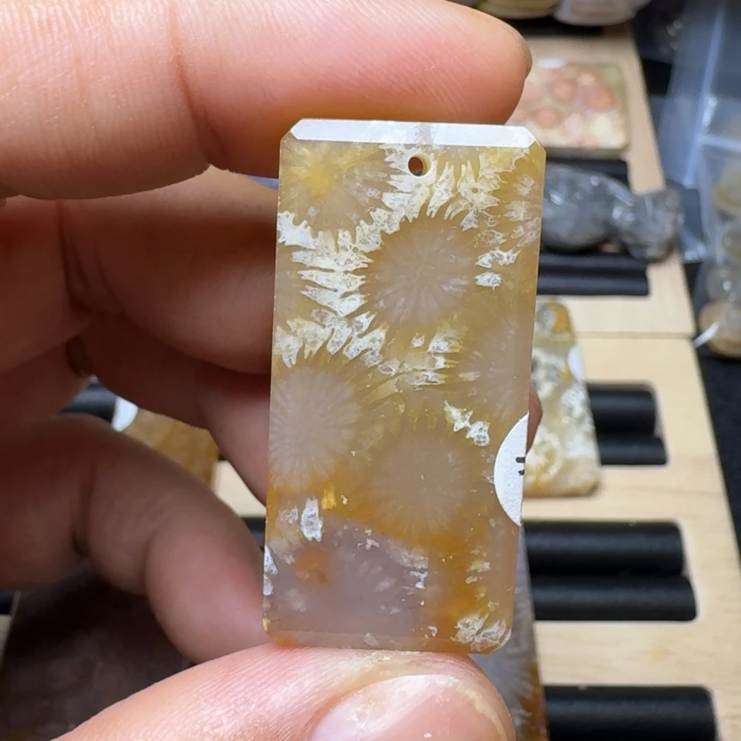 未镶嵌纯天色有机玉石保真色硅化玉