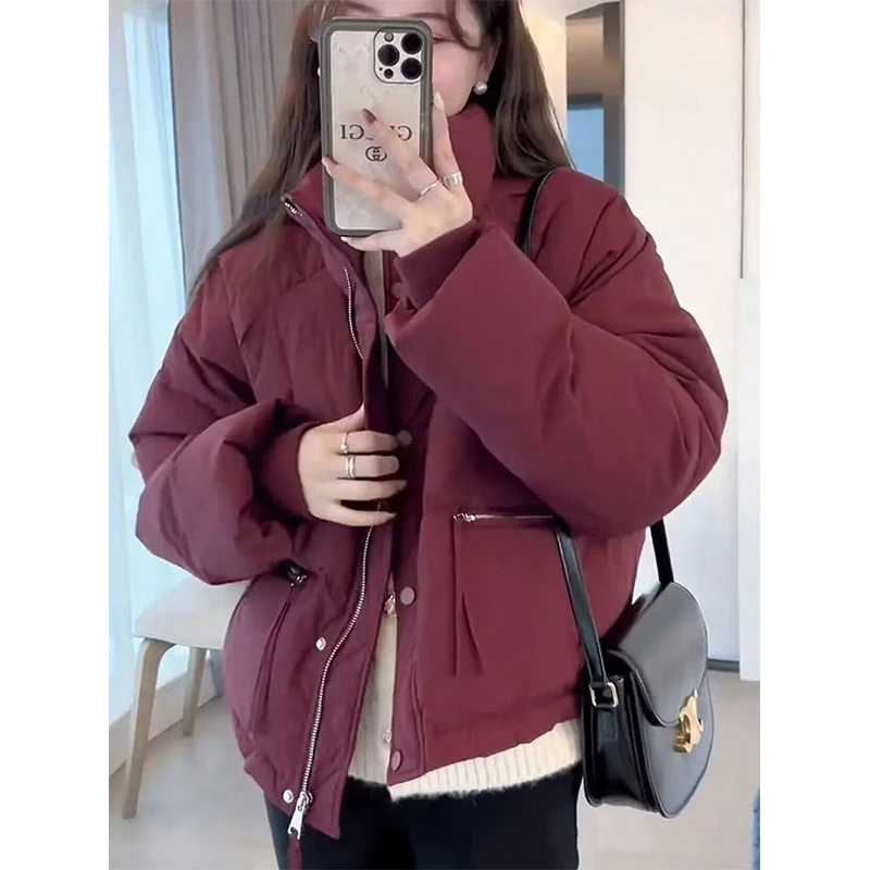 2025新款韩冬季季短款立领棉服女小个子加厚面包服时尚宽松外套潮