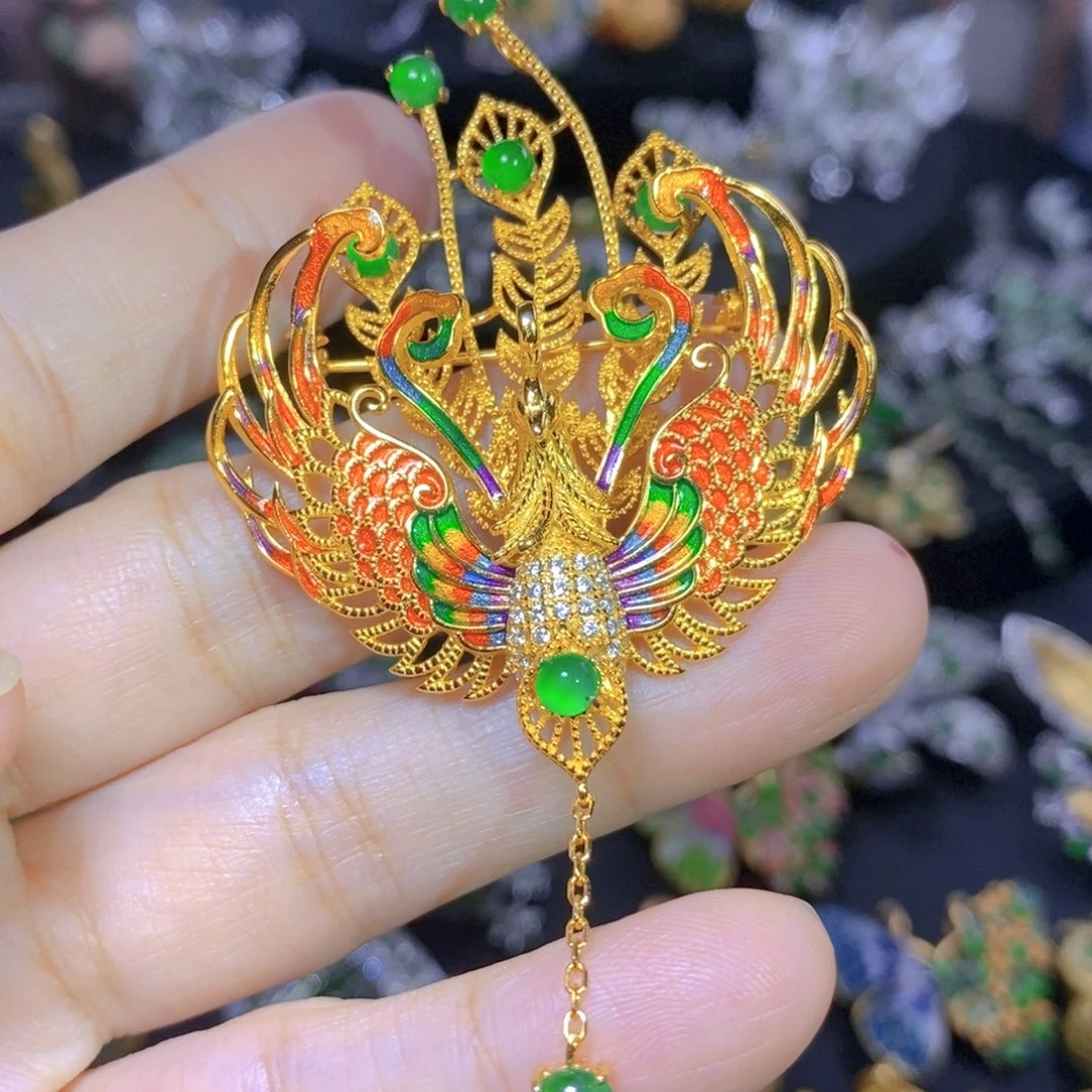 翡翠银S925镶嵌毛衣链天然翡翠