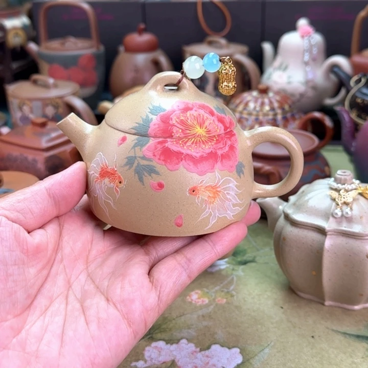 茶壶紫砂牡丹秦权