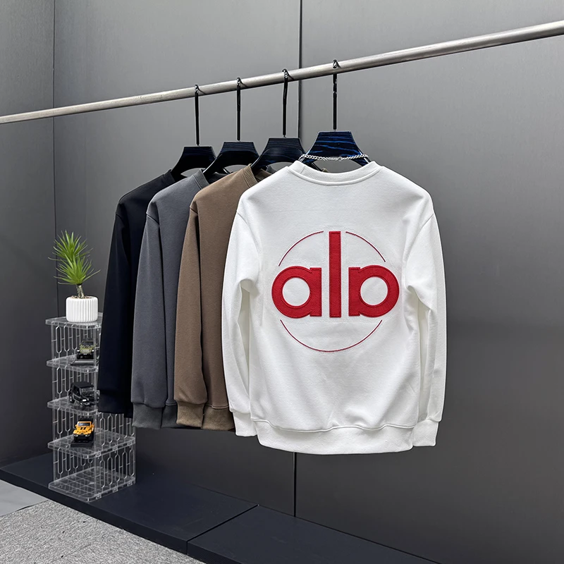 潮男时尚重工刺绣圆领卫衣2025秋季新款潮牌设计感休闲百搭打底衫