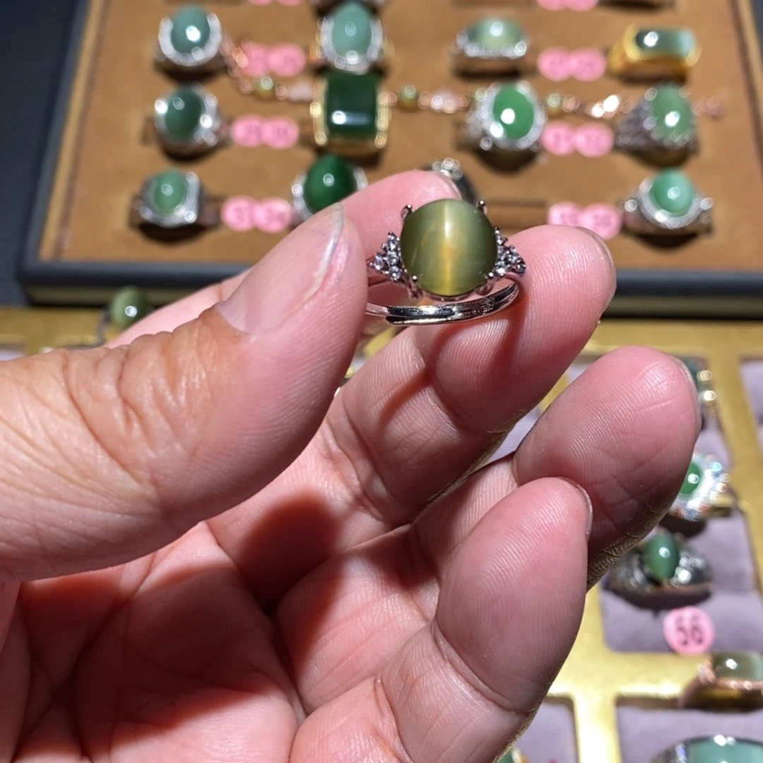 和田玉（碧玉）戒指未镶嵌心*