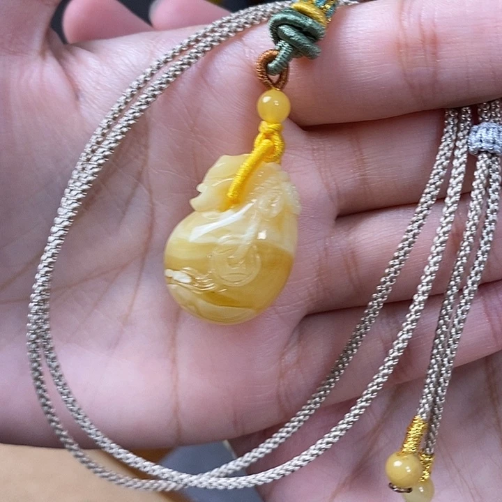 裸石琥珀未镶嵌钱袋子