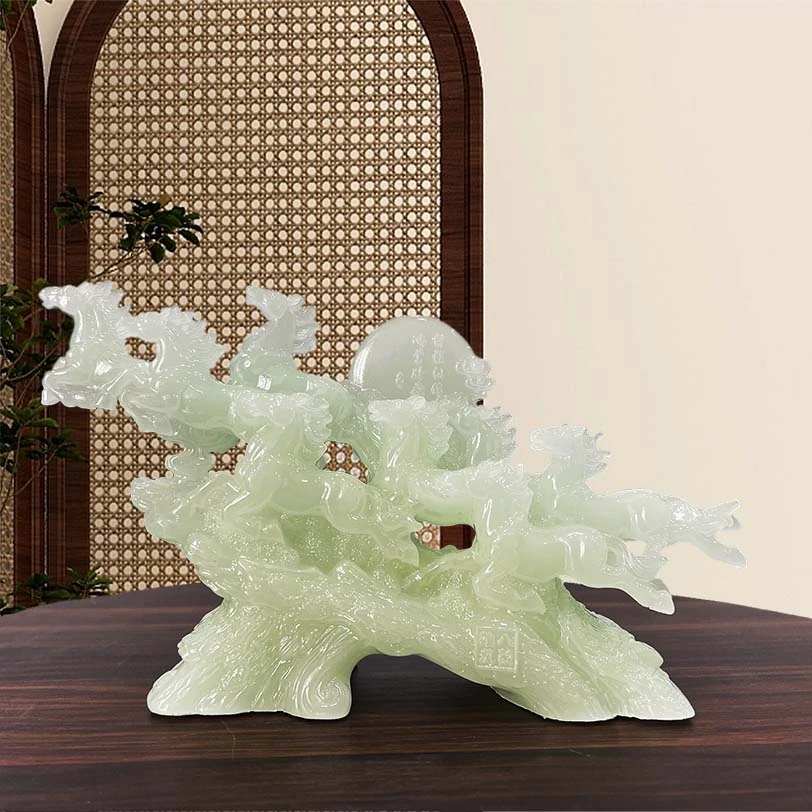 八骏雄风中式玄关八骏马摆件YC-32*8.5*18cm