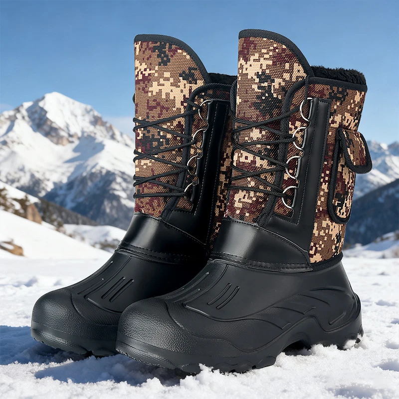 【云佰】棉鞋男冬季新款加绒加厚高筒雪男款冬季厚底加绒雪地