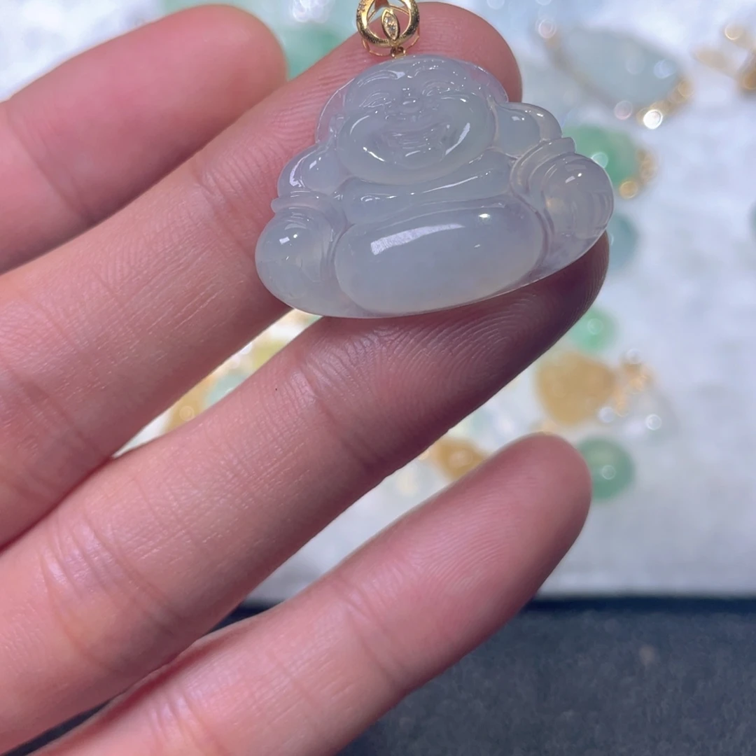 颈饰18K金镶嵌翡翠翡翠