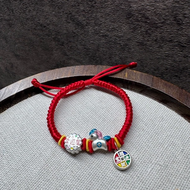 足银手链 足银999红绳手链 马到成功太岁化解红绳 男女儿童手绳