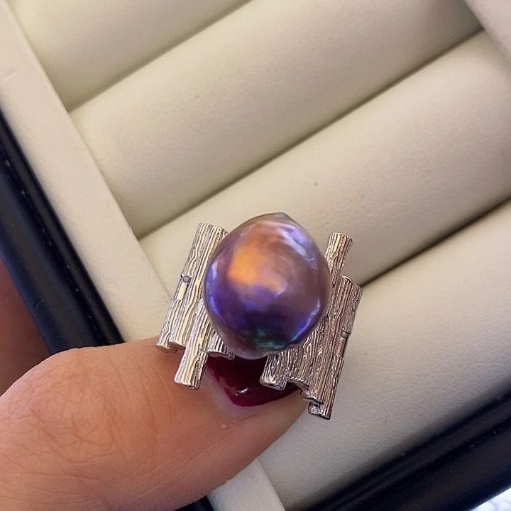 淡水珍珠项链银S925镶嵌12m