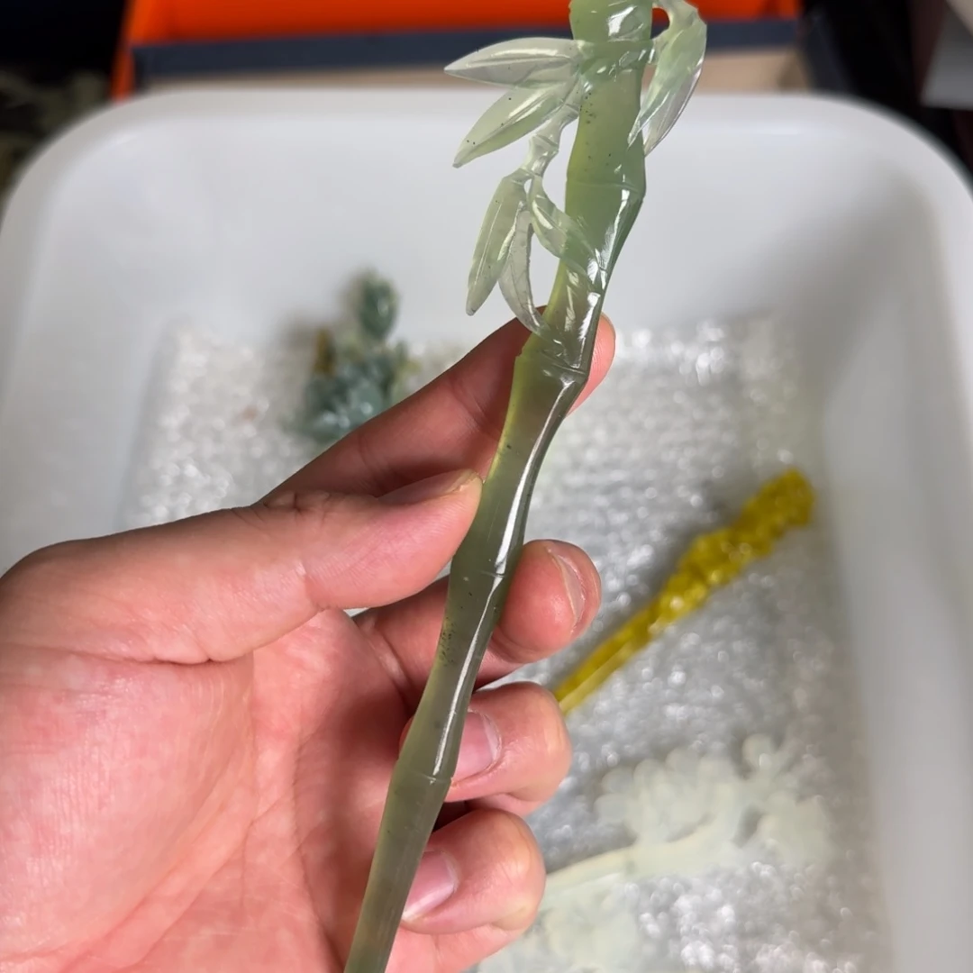 岫玉发饰未镶嵌明君玉簪就是好看