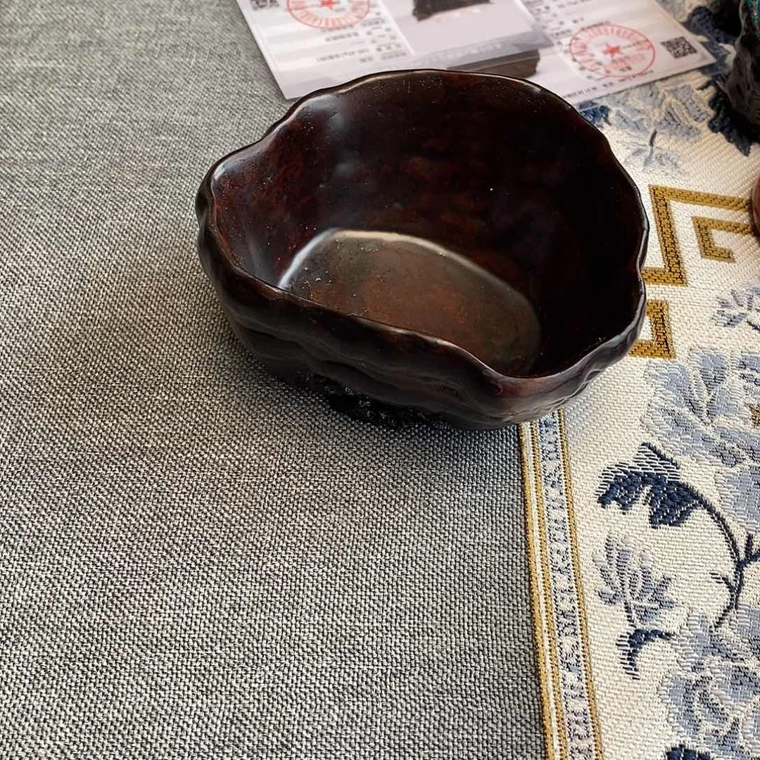 朝***店大漆灵芝杯纯土漆