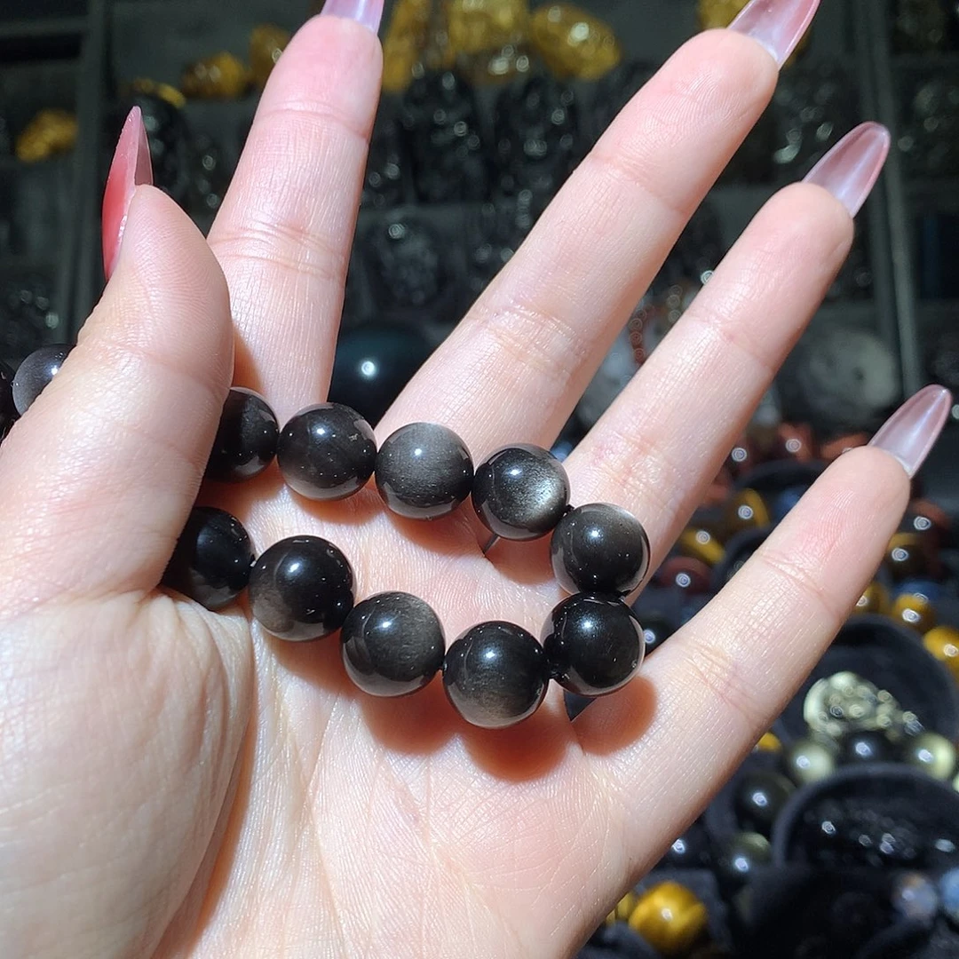 黑曜岩手链未镶嵌T****能