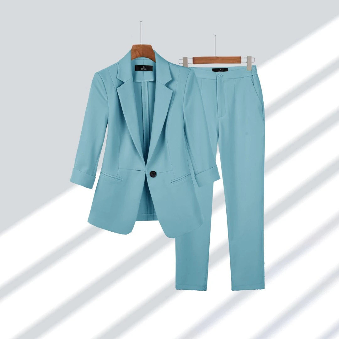 【88399套装-YR】职业西装女简约纯色工装气质修身西服商务正装