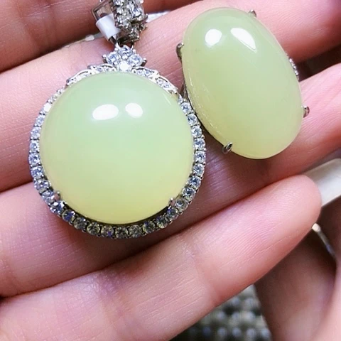 和田玉银S925镶嵌戒指