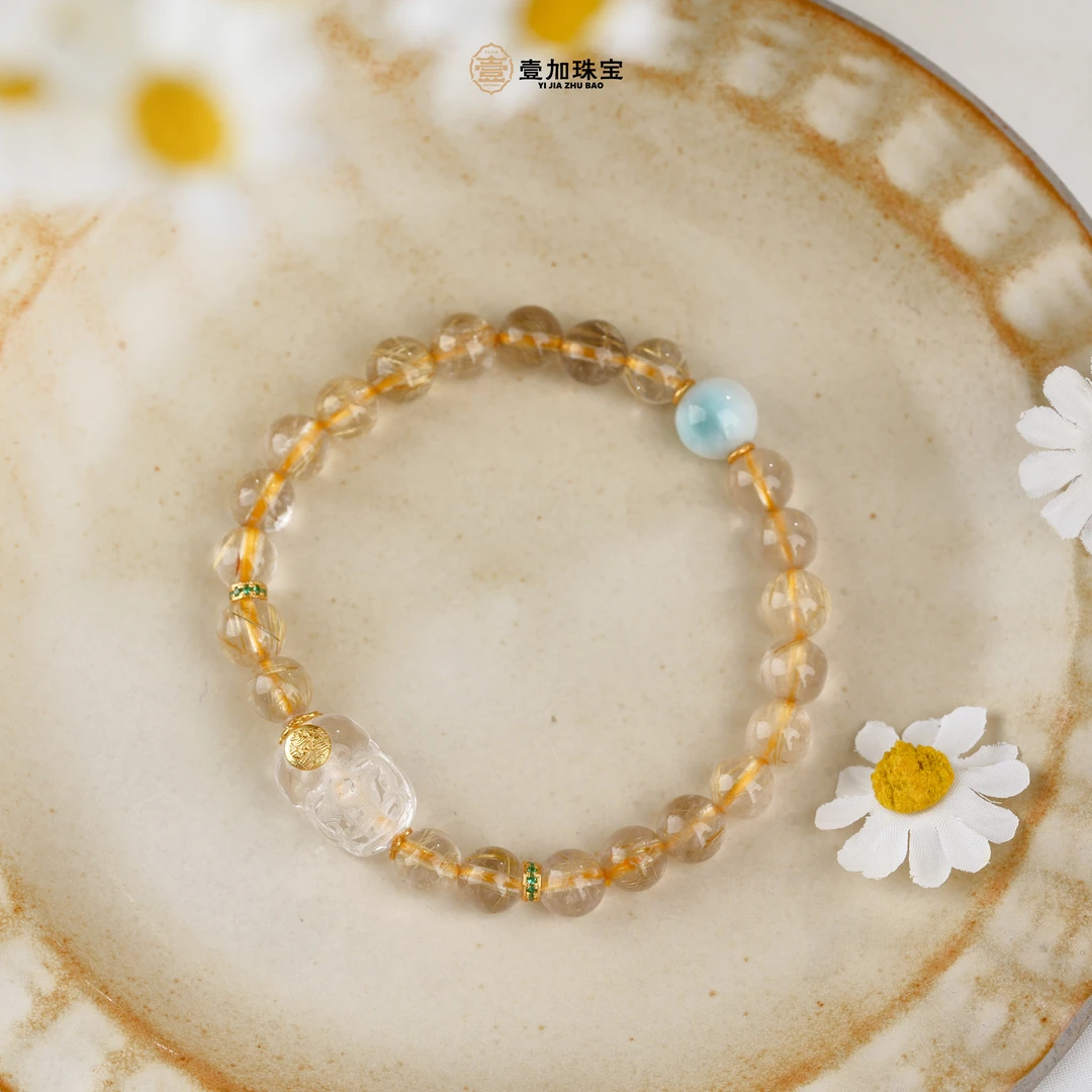 壹加师姐|手工设计白水px发晶多宝手串多样性发一7495n