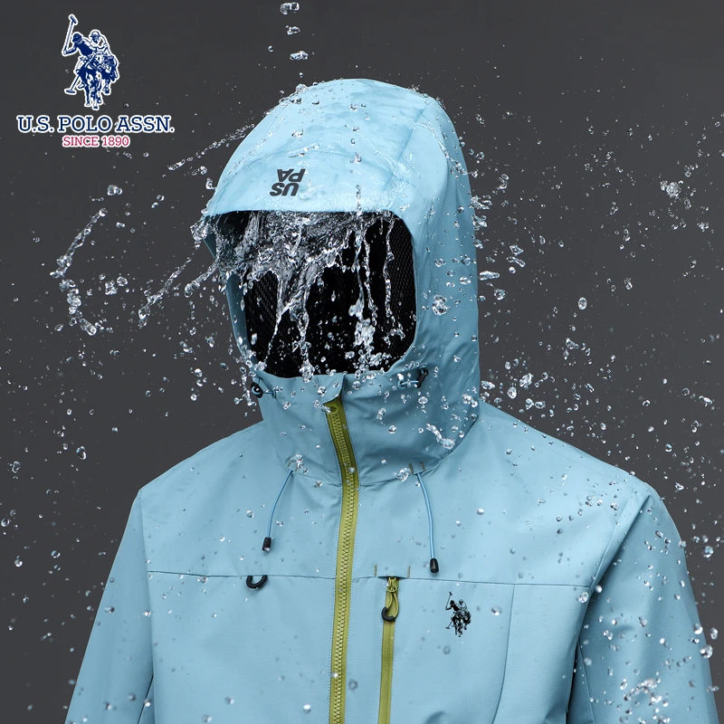 U.S. POLO ASSN.2025年春秋新款男女清凉冲锋衣防水户外夹克