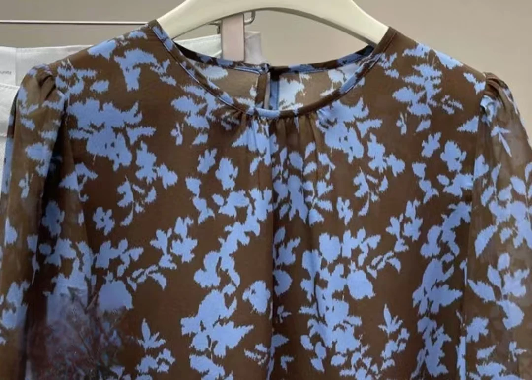 印花常规款套头衫轻职风碎花衬衫潮流外套气质休闲