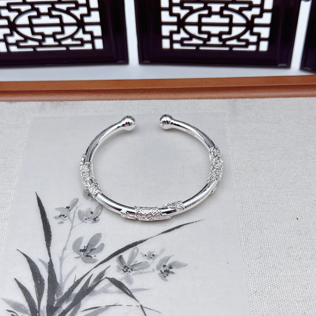 铜合金手镯 新款手镯女花丝设计感开口镯子女百搭送朋友生日礼