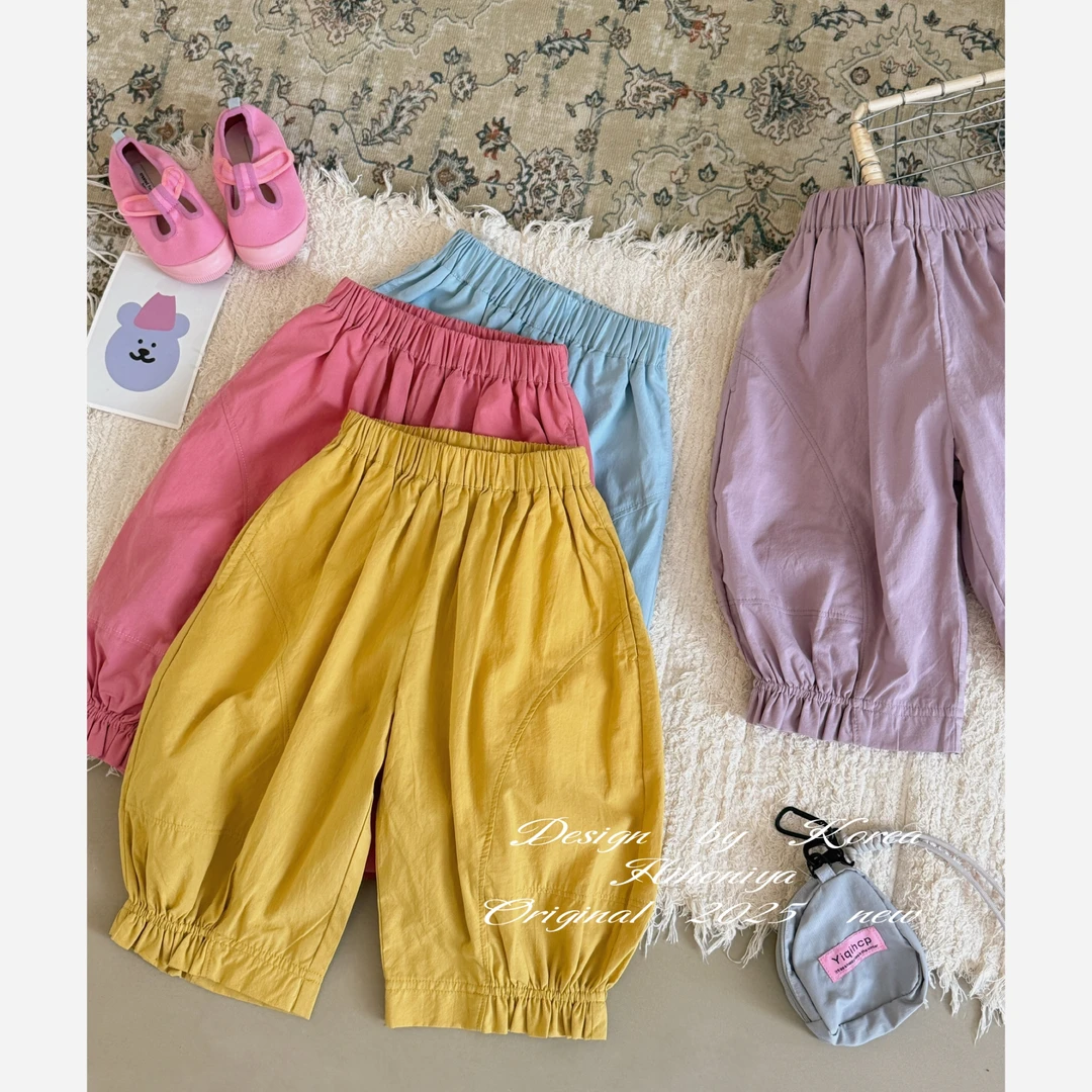 Q【文艺花苞儿】二Hihoniya~2025夏季亲子纯文艺花苞冰凉透气九分裤