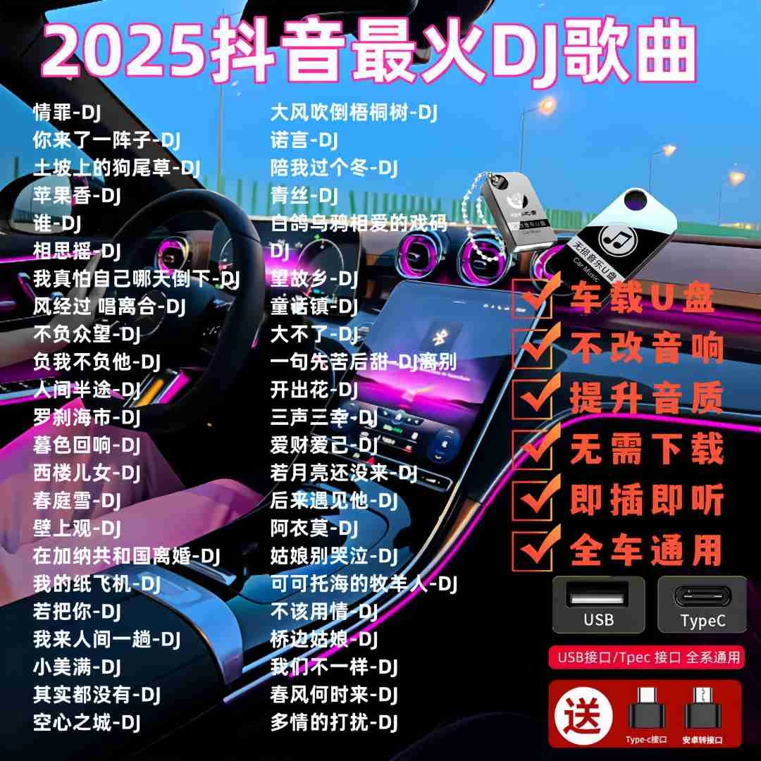 2025重低音DJ舞曲车载U盘超火抖音新歌中文热门dj劲爆嗨曲视频MP4