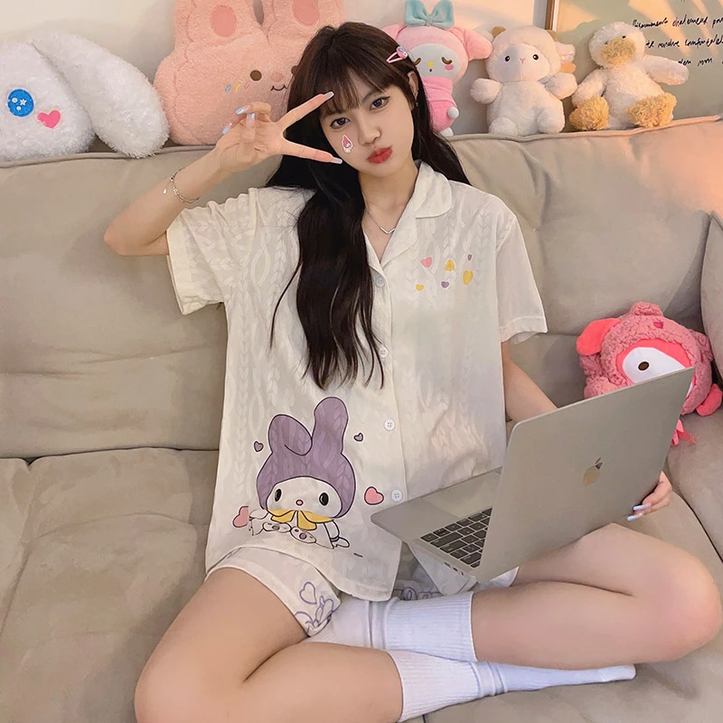 睡衣女款爆款2025新款柔肤棉双短女款-23126