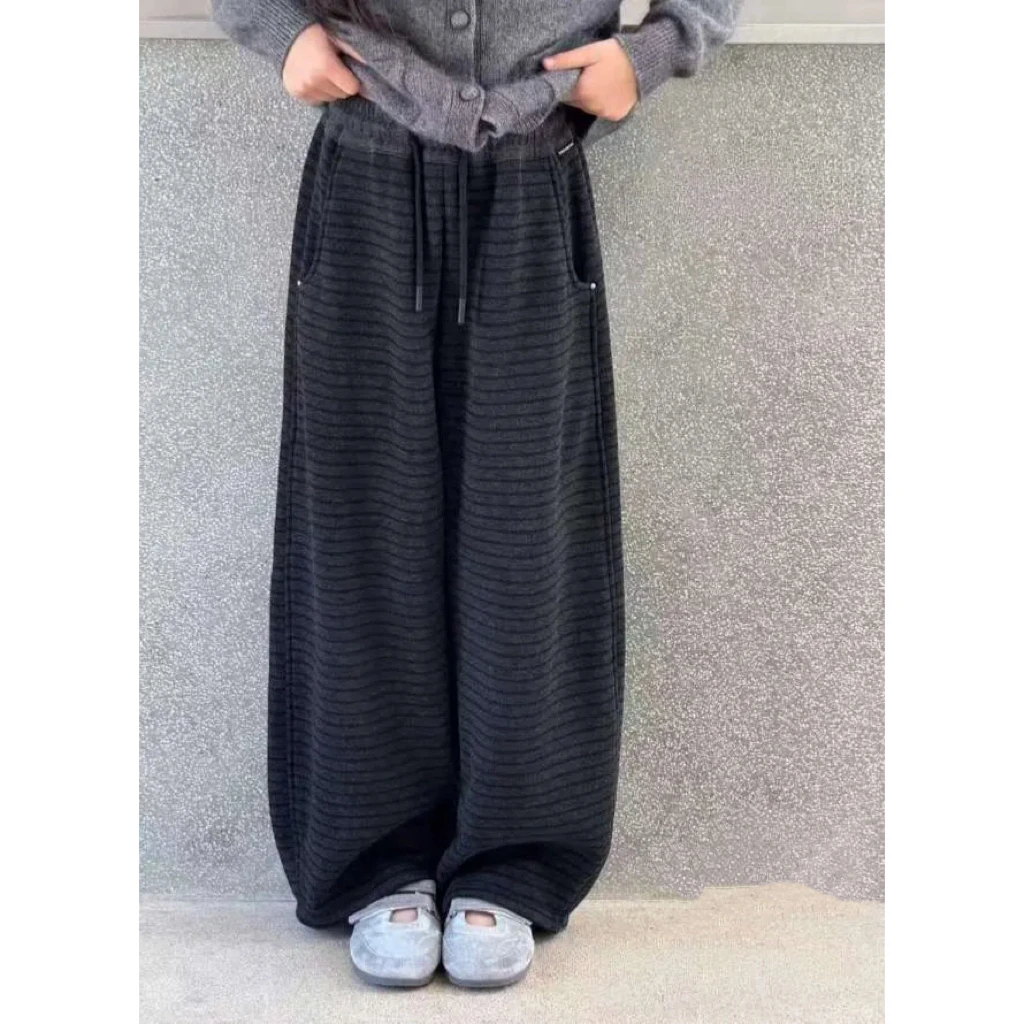 【C TING】新款韩版亲子装童装男女童加绒条纹休闲裤-9902