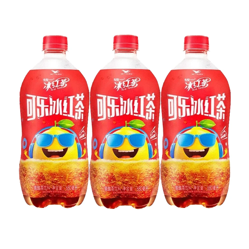 统一可乐冰红茶680mL3大瓶饮料碳酸可乐饮料清爽解腻饮品网红饮品